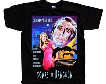 Scars of Dracula V4 Horror Movie Poster T SHIRT BLACK all sizes S-5XL Cotton