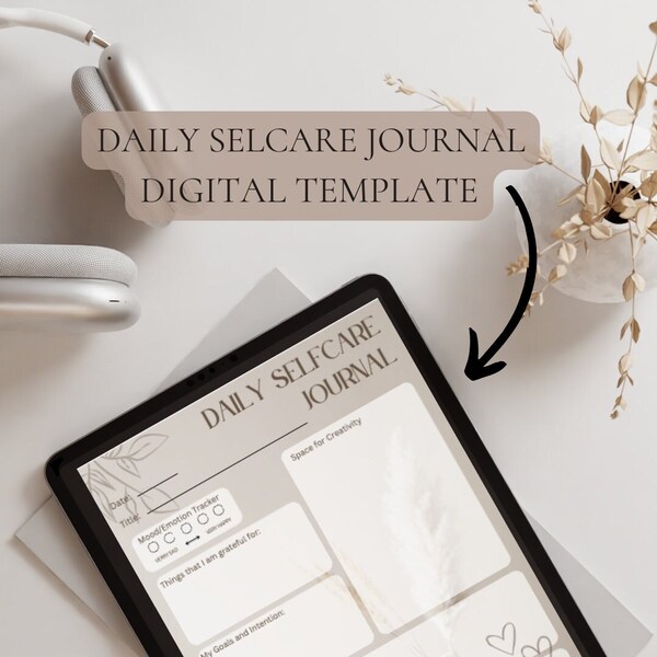 Digital Daily Self-Care Journal Template