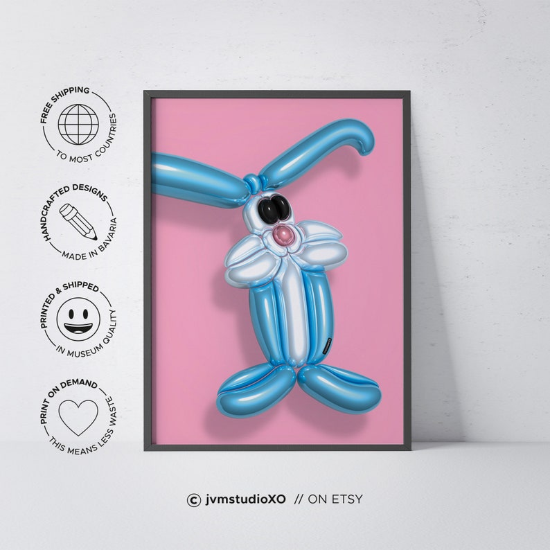 Affiche lapin Imprimé animal, Impression dart, Art moderne, Art mural, Art contemporain image 3