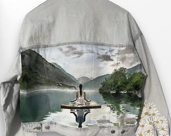 Chaqueta personalizada, pintada a mano, customizada