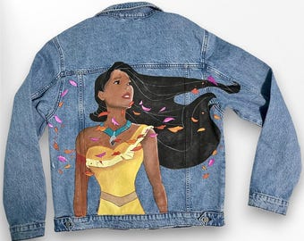 Disney Pocahontas - Hand Painted Custom Denim Jean Jacket - Etsy