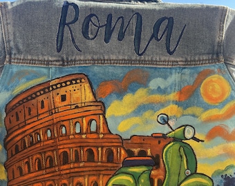 Chaqueta personalizada, pintada a mano, customizada ROMA