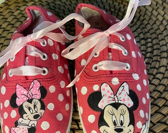 Hand painted Minnie Mouse slipper