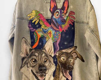 Chaqueta personalizada, pintada a mano, customizada