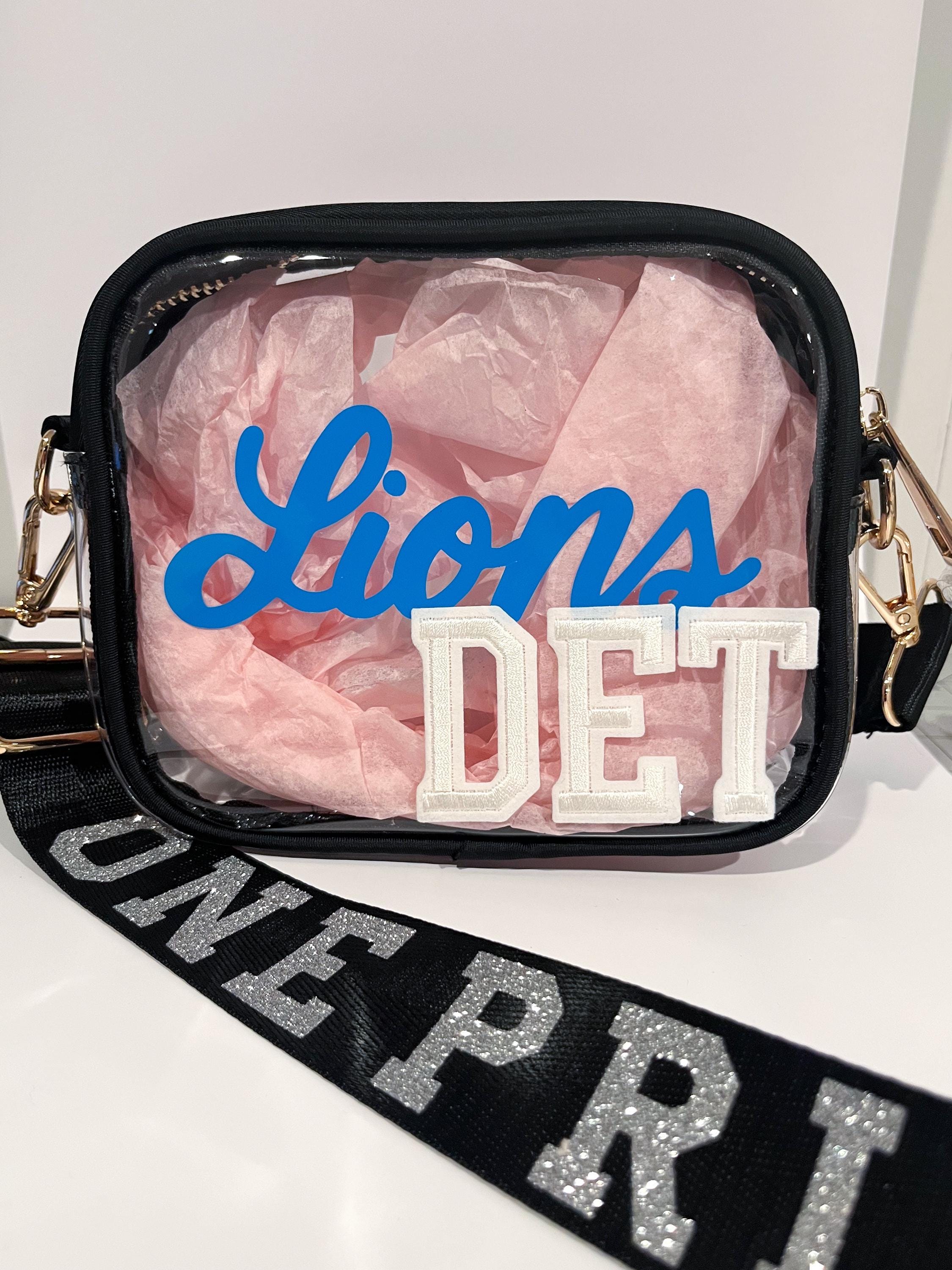 Detroit Lions Stadium Bag, Cross Body Stadium Lions Bag, Lions Stadium Clear Purse, Custom Strap, Lions Game Day, Adjustable Strap, Go Lions