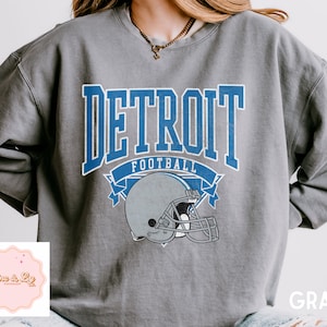Vintage Detroit Lions Inspired Crewneck/ comfort colors Distressed Lions Top/ Detroit Sports Gift/ Vintage Sports/ Grit/ Lions Shirt/ Mcdc