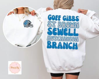 Detroit Lions inspired Football Players Unisex Crewnec // Football lovers unite/ Detroit Grit / Mvp Crewneck / kneecaps will be bit