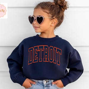 Youth Detroit Tigers CrewNeck, Detroit,Unisex Sizing, Sweater, Detroit Grit, Children’s Tops, Boys tigers Crew, Girls tigers Tee, Toddler