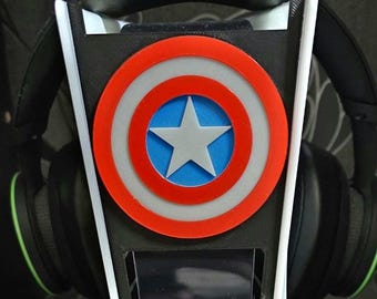 Captain America Inspired- Sony Playstation PS5 Front Plate / Face Plate 3D Print