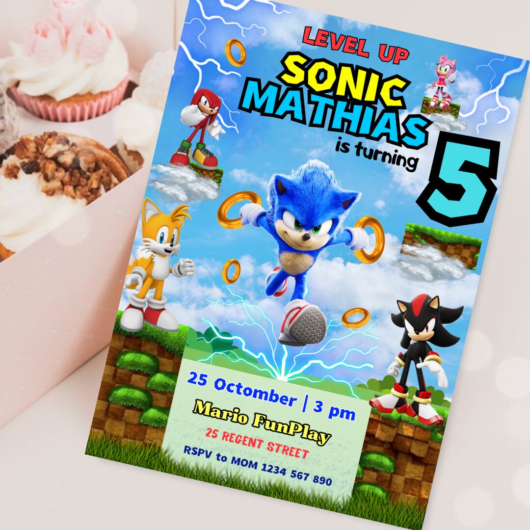 Sonic Invitation Editable Invite Sonic the Hedgehog Birthday Invite ...