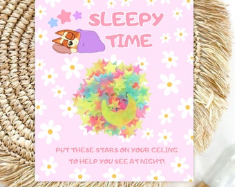 Cadeaux pour fille Bluey Time Sleepy Time pour fille, thème chien bleu, anniversaire de filles, lots de friandises, cadeau pour fille Bluey, fête Bluey et bingo-test BB04