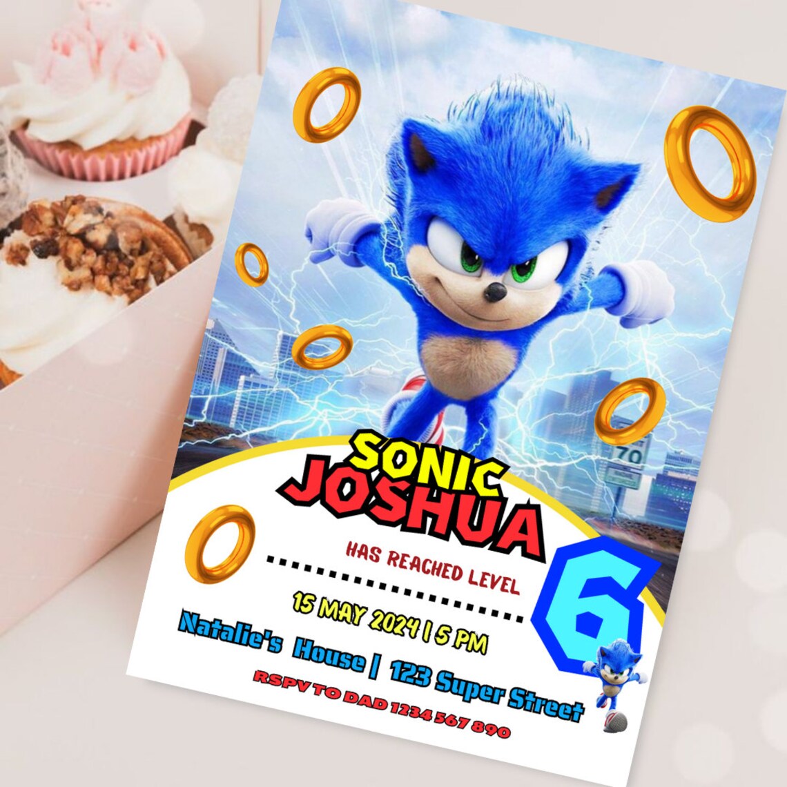 Sonic Invitation for Boy Editable Sonic the Hedgehog Birthday Invite ...