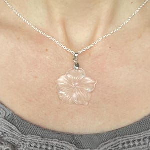 Rock Crystal Hibiscus Pendant