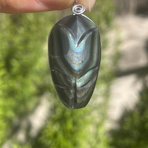 Colgante de flor de obsidiana de ojo celestial - Flor del amanecer