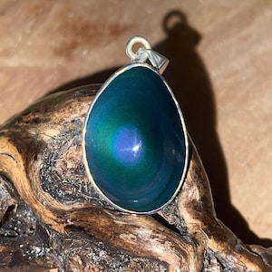 Colgante de obsidiana Ojo Celestial, engastado en plata 925