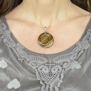 Tiger Eye Spiral Pendant
