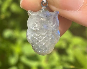 Colgante de búho de labradorita