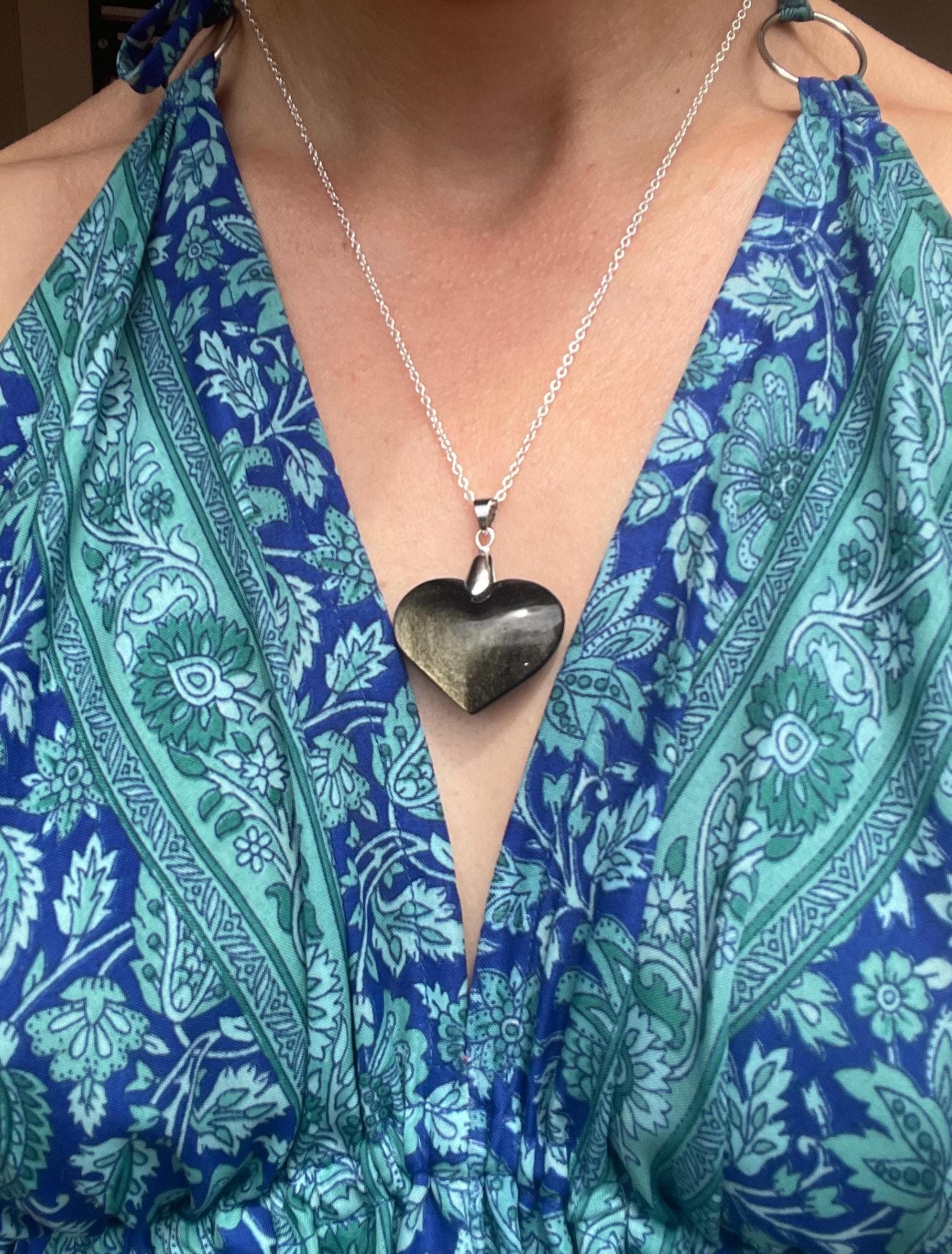 Golden obsidian heart - Etsy 日本