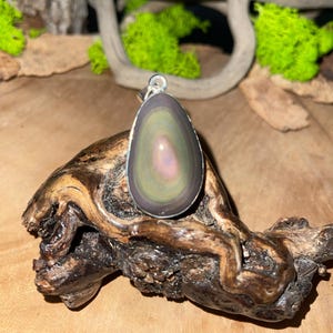 Colgante Obsidiana Ojo Celestial, engastado en Plata 925