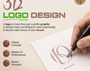 Design 3D Metalic Style Logo, professionelles Geschäftslogo, moderne Markenidentität, einzigartiges Firmenlogodesign