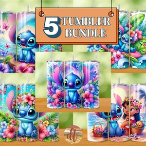Cartoon Character Tumbler Wrap Png Bundle, Stich Tumbler Png, 90s Cartoon 20oz Tumbler Wrap Designs,  Stich  Floral Tumbler Sublimation Png