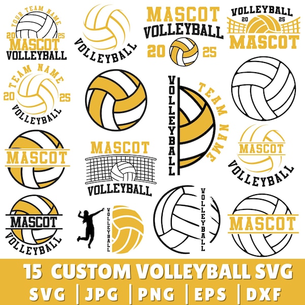 Volleyball SVG Bundle, Team Spirit Shirt Designs, Volleyball Mascot Shirt Designs, Volleyball Mom & Dad SVG, Team Sports Sublimation PNG