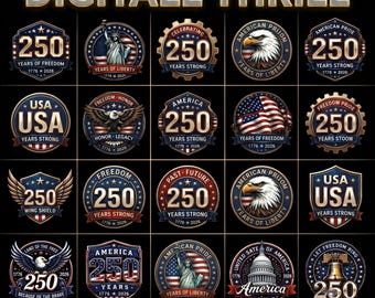 Amerika 250 SVG Bundle | 250th Jubiläum USA Design | 1776 2026 Vaterländischer Adler SVG | Vierte Juli Sublimation png Cricut