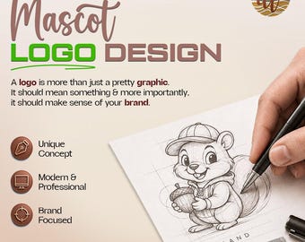 Maskottchen-Logo-Design, Individuelles Charakter-Logo, Cartoon-Logo-Design, E-Sport-Logo, Firmenmaskottchen-Branding
