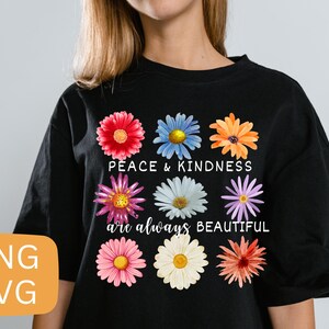 Paz y bondad SVG PNG Floral Svg, La paz y la bondad son siempre hermosas Png, Flor Svg, Flores silvestres Png, Flores margaritas Png, Clipart