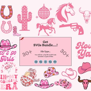 Cowgirl Svg-bundel, Cowgirl Png, Cowgirl Boot Svg, Let's Go Girls, Cowgirl Hat Svg, Western Png, Disco Cowgirl, Cowgirl Hoed Svg, Cow Skull