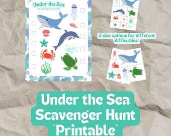 Under the Sea Scavenger Hunt for Birthday Party, Brain Breaks, etc.