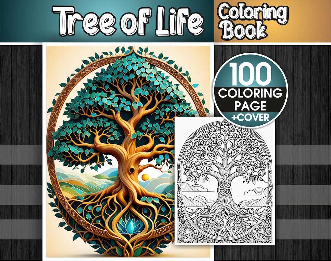Tree of Life Coloring Book – 100 Tree of Life Coloring Pages - Instant ...