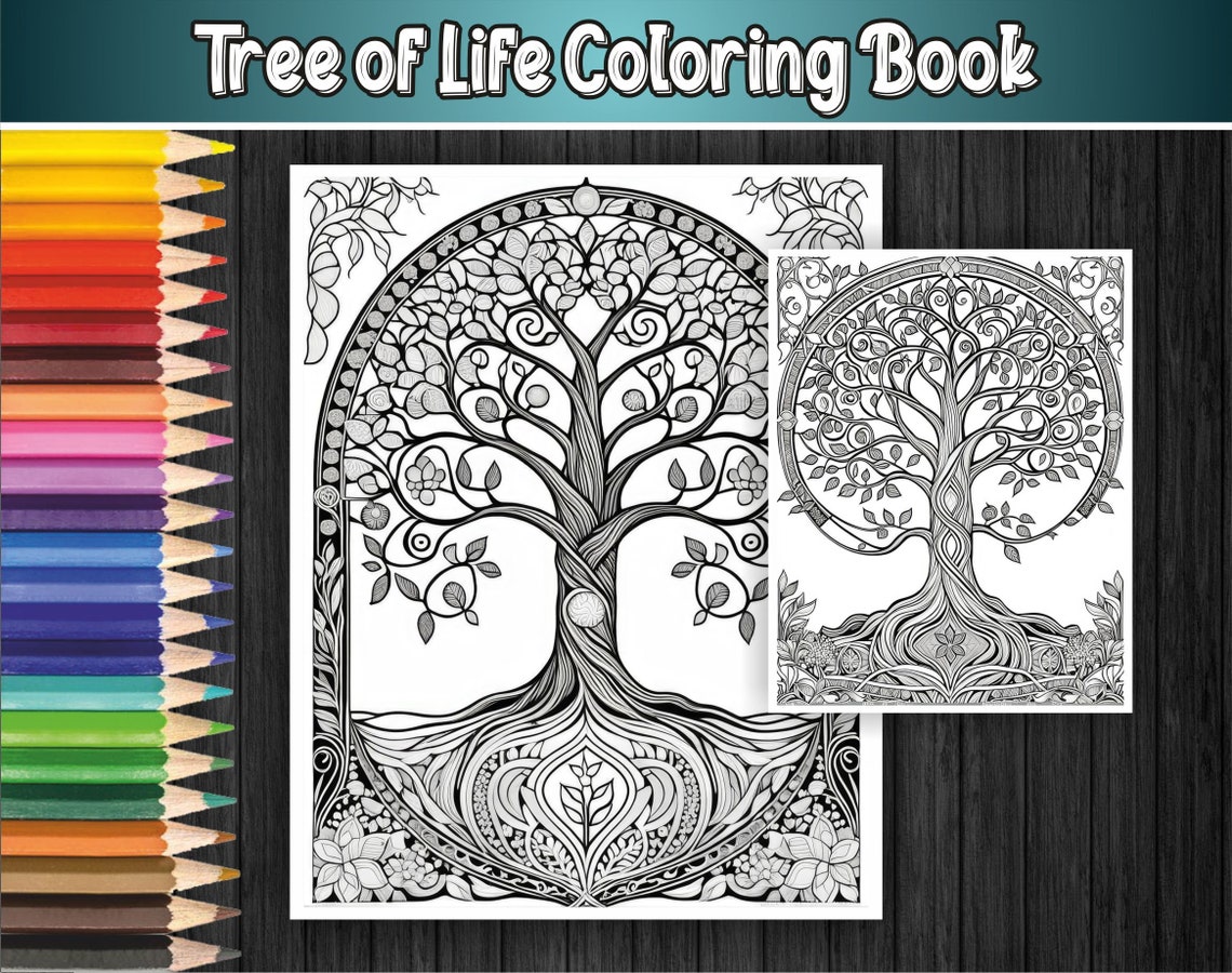 Tree of Life Coloring Book 100 Tree of Life Coloring Pages Instant ...