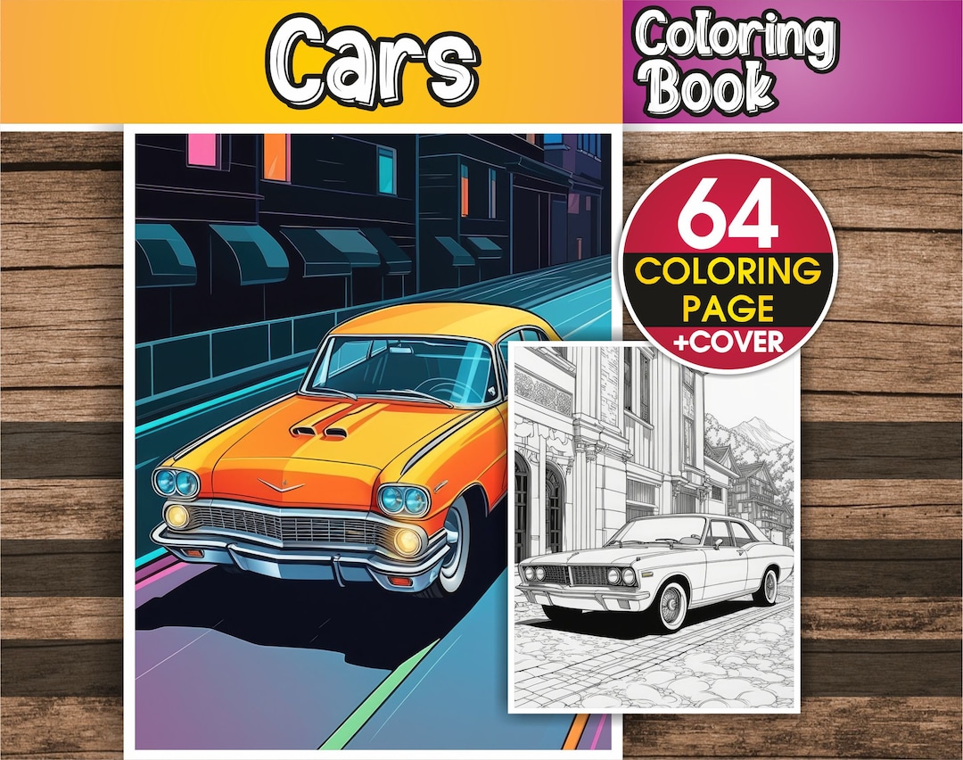 Cars Coloring Book – 64 Cars Coloring Pages for Adults & for Kids ...