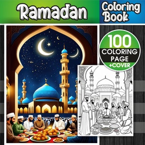 Ramadan Coloring Book – 100 Ramadan Coloring Pages - Instant Download Coloring Book – Coloring Page – Printable Coloring - Islamic Coloring