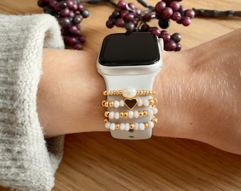 Apple Watch Charm Perlen Armband Schmuck Perlenschmuck Armbandschmuck Uhrenschmuck Accessoires Charms Band Uhr Uhrenzubehör Süßwasserperle