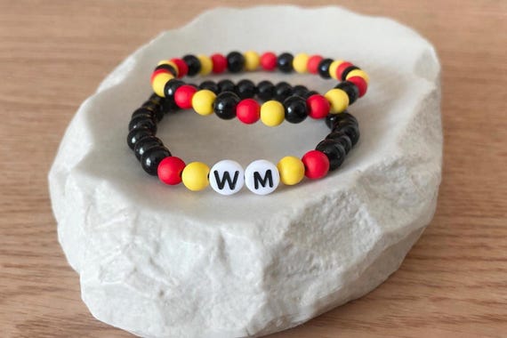 Perlenarmband WM Fußball Weltmeisterschaft Deutschland Sport Schwarz Rot Gold Frauen Männer Schmuck Fanartikel Unisex