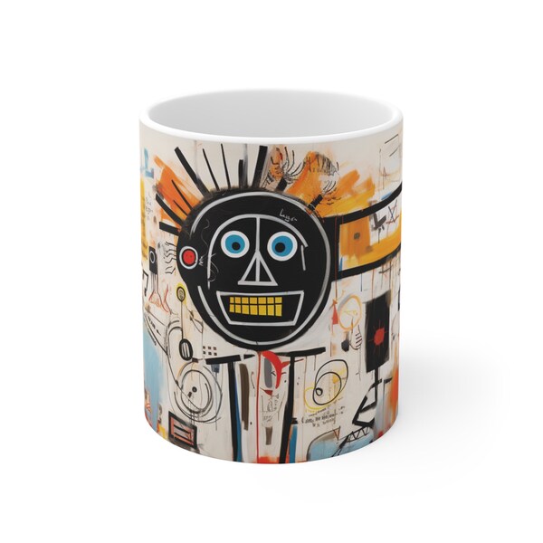 Ghosts of New York 001 Coffee Cup, 1980s NYC Art Scene Inspired Graphic Coffee Cup; Urban Expression 11oz Coffee Mug; Hip-Hop Art Enthusiast