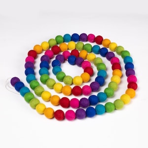 Multicolor Felt Garland | Multicolor Pom Pom Ball Felt Garland | Birthday Decor | Mother’s Day Decor