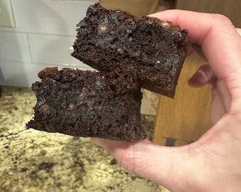 Moist Fudgy Brownie, 8 2"x4"  Brownies, Homemade Brownies,  Chewy Brownies, Birthday Gift, Chocolate Lovers, Mother's day gift idea,