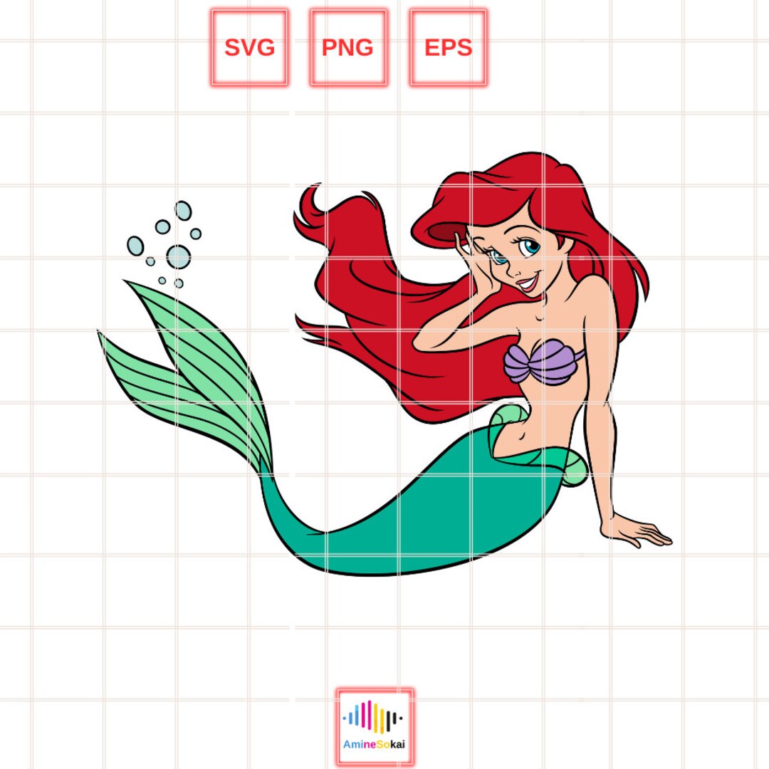 Desings the Little Mermaid Svg Layered Item, Ariel Svg Clipart, Cricut ...