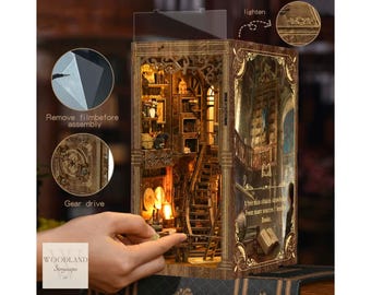 Book Nook Kit – Halle De Rêve – Puzzle 3D En Bois Avec LED – DIY Adulte – Décoration Bibliothèque