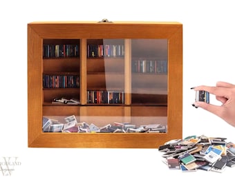 Stress Relief Miniature Bookshelf – 200 or 400 Tiny Books, Unique Gift for Book Lovers, Mother's Day Present, Anxiety-Soothing Study Décor