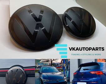 VW Golf 8 Emblem Set ACC Schwarz/smoke vorne & hinten NEU