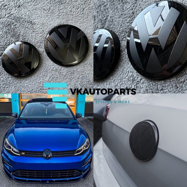 VW Golf 7 7,5 MK7 MK7,5 R GTi Gtd Tcr Embleme Schwarz/smoke ACC Embleme Zeichen Variant Hochglanz Vorne Hinten VfL,Facelift Front