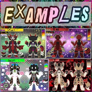 Colorful Reference Sheet Example Flat Colour Reference Sheets! - Etsy