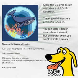 Whale 3D Layered SVG for Cardstock, Multilayer Papercut, Shadow Box ...
