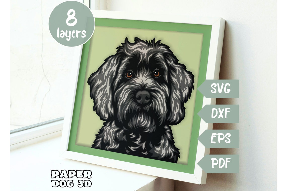 Black Cockapoo 3D Layered SVG for Cardstock, Multilayer Papercut ...