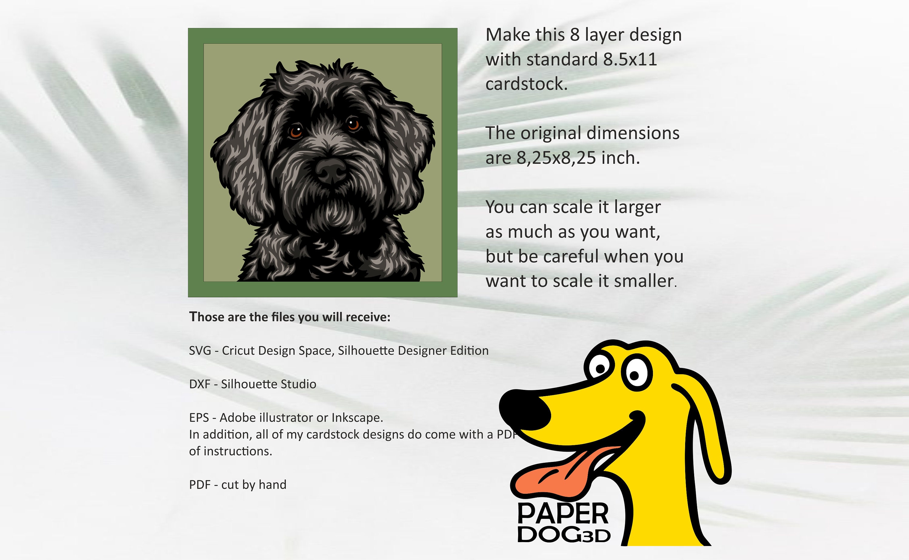 Black Cockapoo 3D Layered SVG for Cardstock, Multilayer Papercut ...