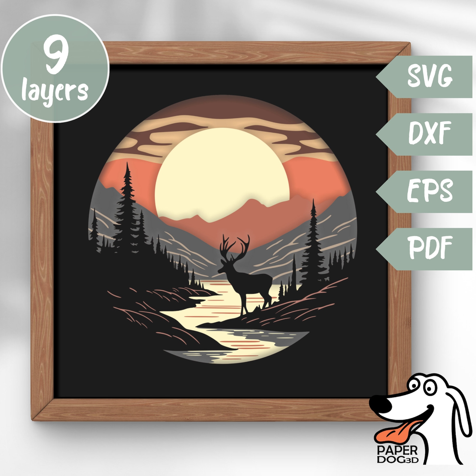 Mountains 3D Layered SVG for Cardstock, Multilayer Papercut, Shadow Box ...